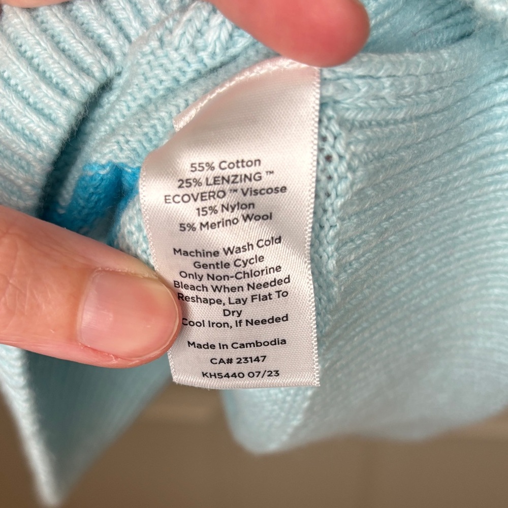 Talbots Patch Pocket Sweater - Vacation Stripe - image 4